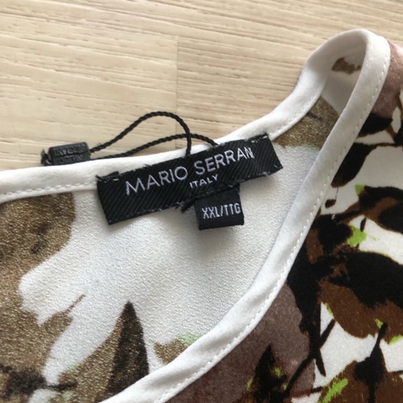 Mario Serrani Red and Brown Asymmetrical Tank Top - Picture 2 of 7